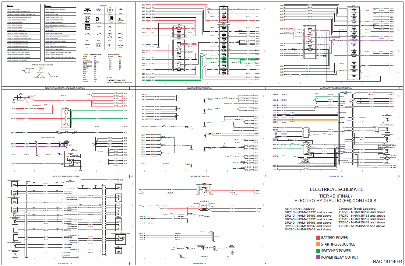 Case TR270 TR310 TV370 Tier 4B (Final) Compact Track Loaders Complete Wiring Diagram Electrical System Schematics
