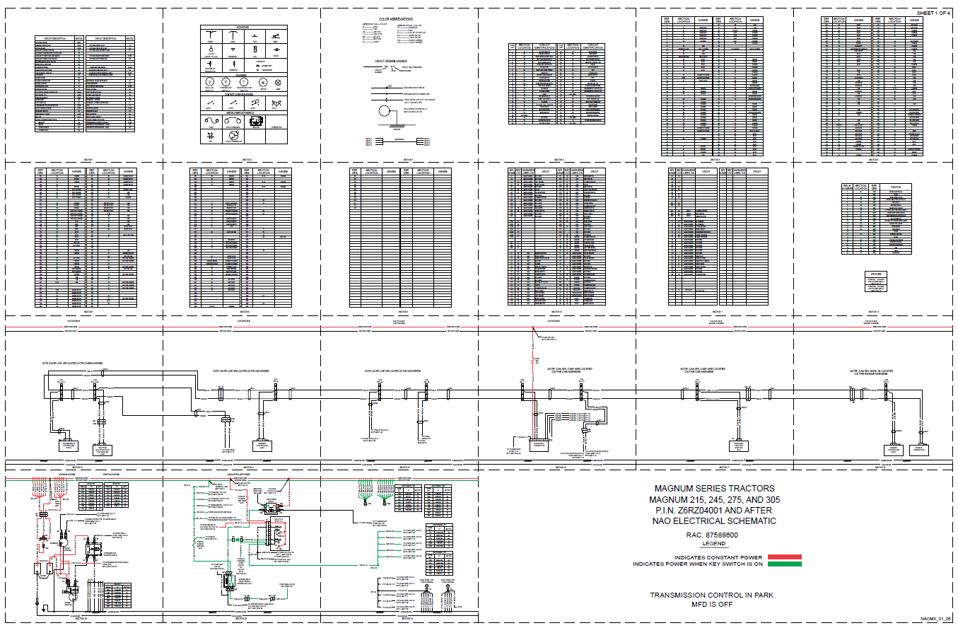 Case IH Magnum 215 245 275 305 Tractors Complete Wiring Diagram Electrical System Schematics