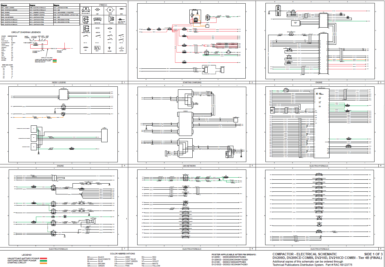 Case DV209D DV209CD DV210D DV210CD Combi Tier 4B (Final) Complete Wiring Diagram Electrical System Schematics